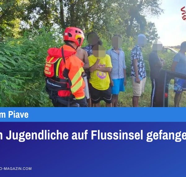 Sieben Jugendliche auf Flussinsel gefangen