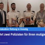 Stadt ehrt zwei Polizisten für ihren mutigen Einsatz